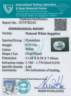 White Sapphire - 6.74 Carat