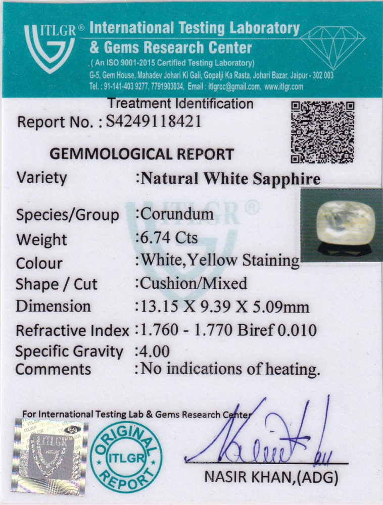 White Sapphire - 6.74 Carat