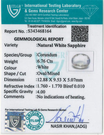 White Sapphire - 6.76 Carat