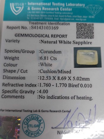 White Sapphire - 6.81 Carat