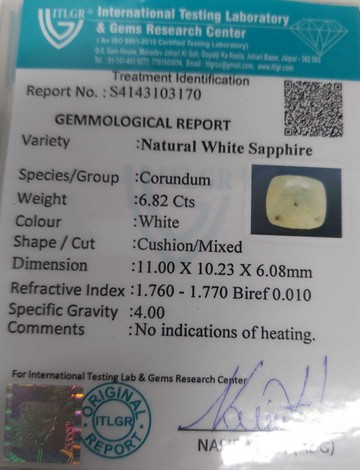 White Sapphire - 6.82 Carat