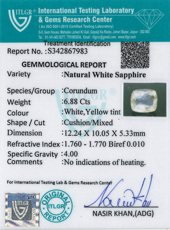 White Sapphire - 6.88 Carat