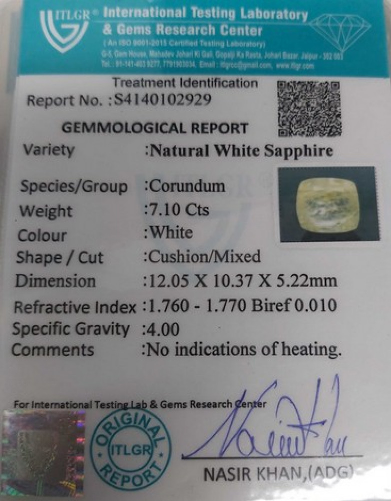 White Sapphire - 7.1 Carat