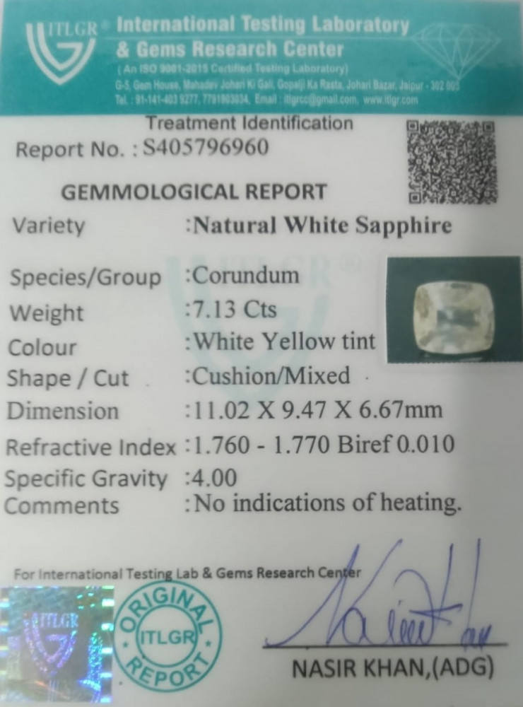 White Sapphire - 7.13 Carat
