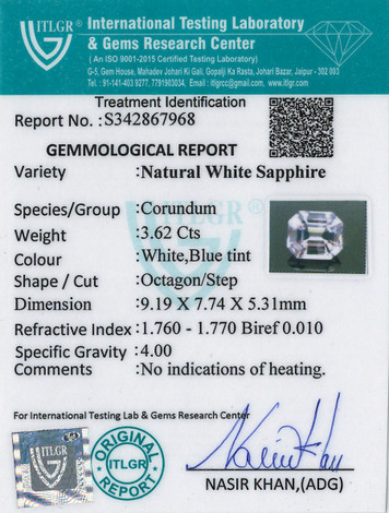 White Sapphire - 7.16 Carat