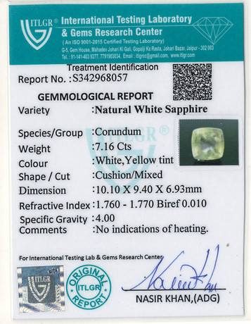 White Sapphire - 7.16 Carat