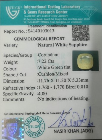 White Sapphire - 7.22 Carat