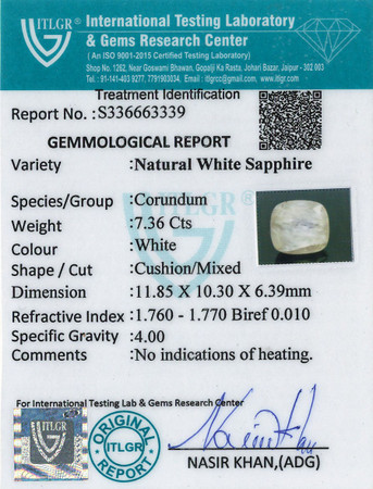 White Sapphire - 7.36 carat
