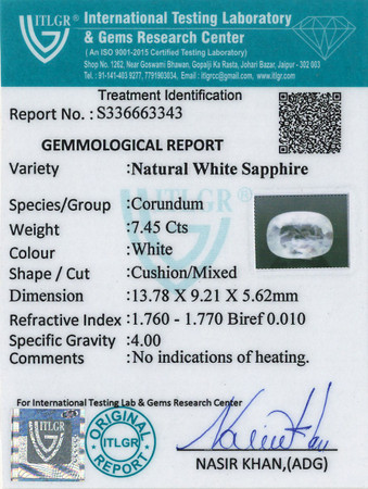 White Sapphire - 7.45 carat