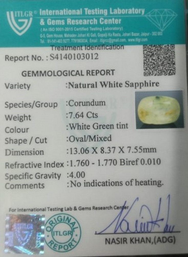 White Sapphire - 7.64 Carat