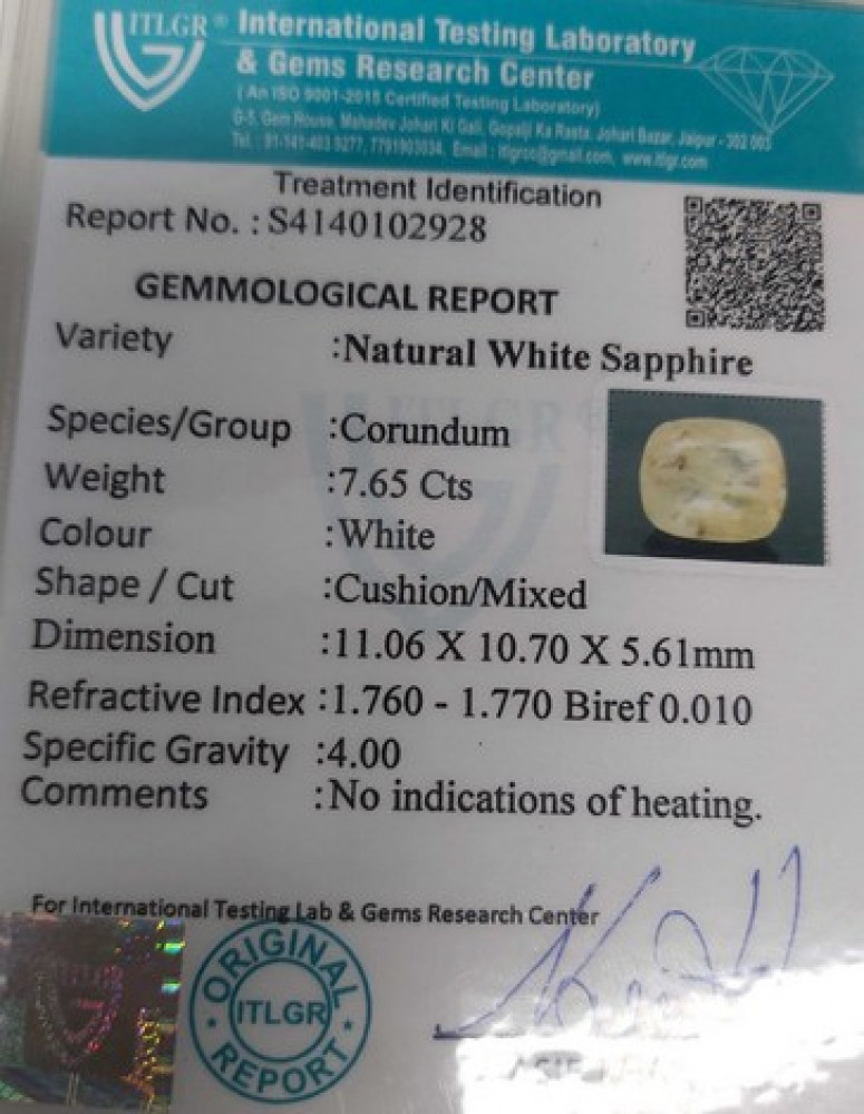 White Sapphire - 7.65 Carat