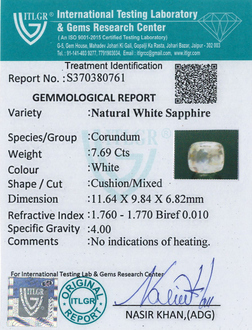 White Sapphire - 7.69 Carat
