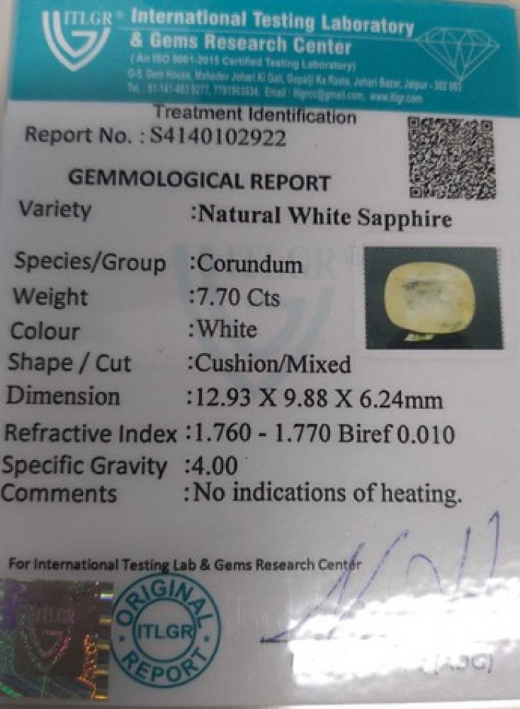 White Sapphire - 7.7 Carat