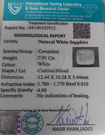 White Sapphire - 7.91 Carat
