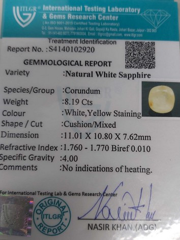 White Sapphire - 8.19 Carat