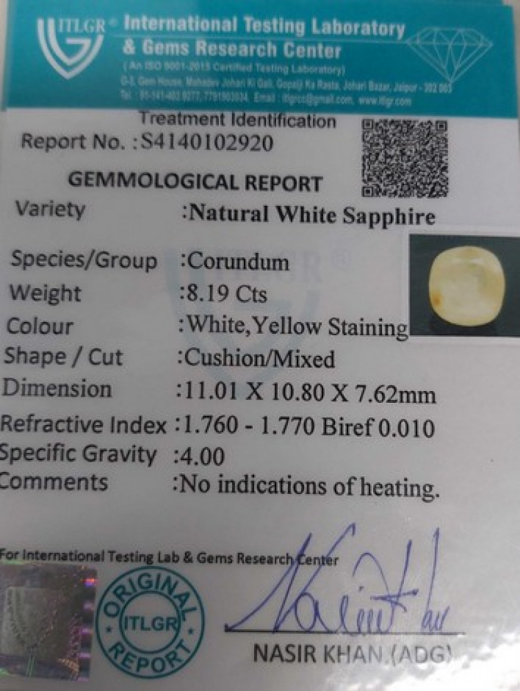 White Sapphire - 8.19 Carat