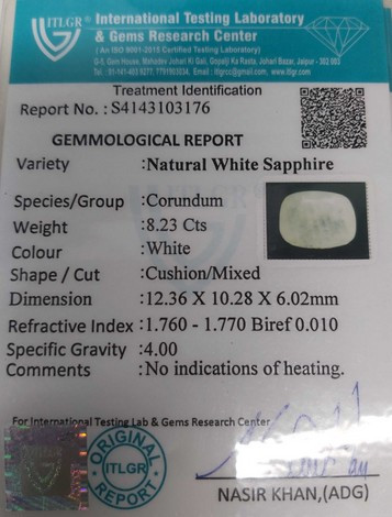 White Sapphire - 8.23 Carat