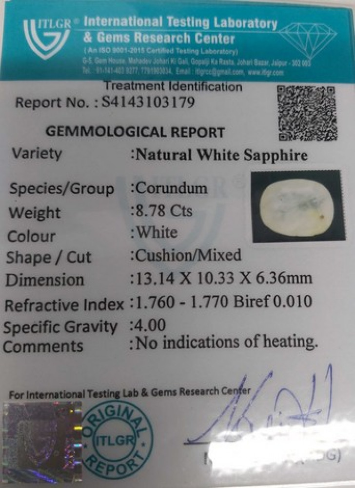White Sapphire - 8.78 Carat