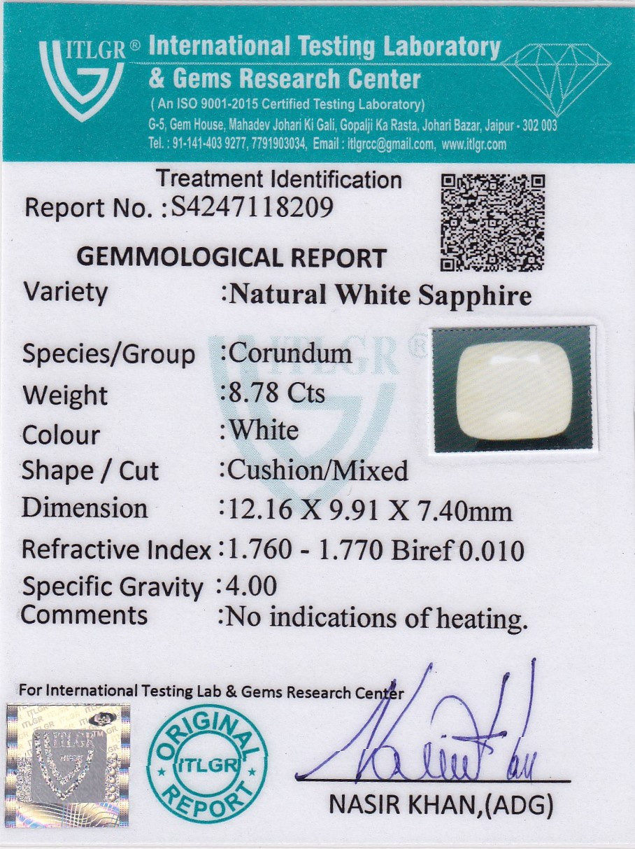 White Sapphire - 8.78 Carat