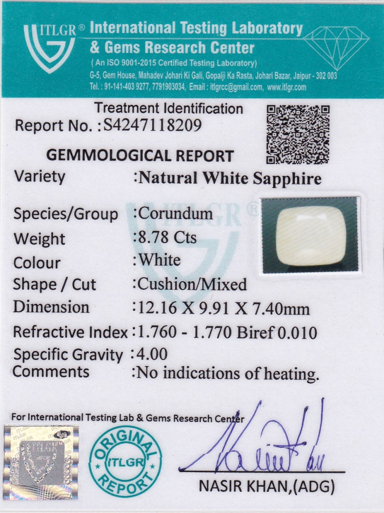 White Sapphire - 8.78 Carat