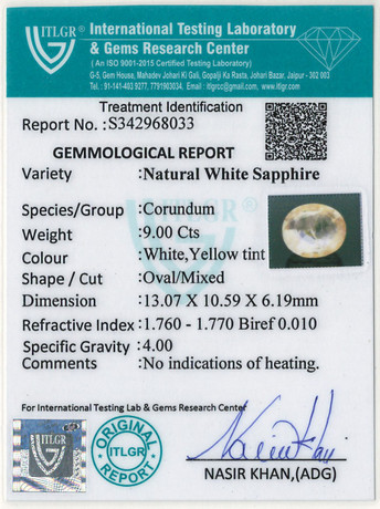 White Sapphire - 9 Carat