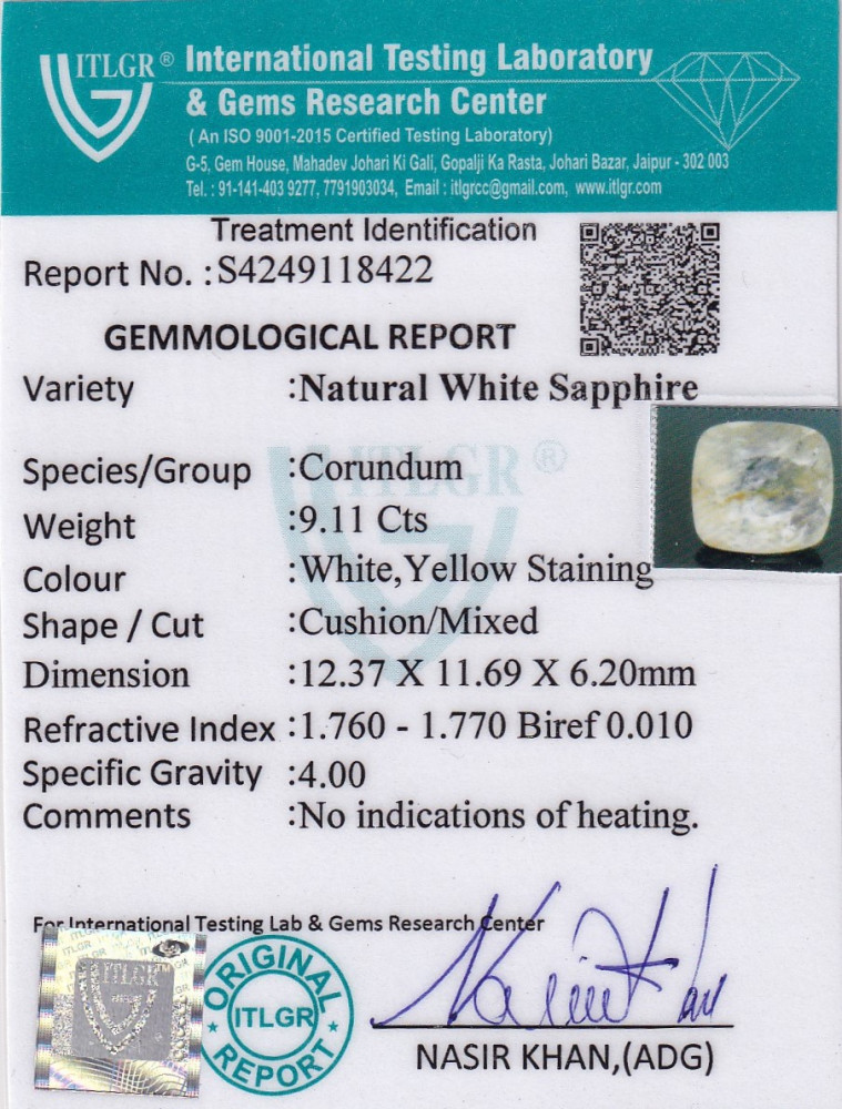 White Sapphire - 9.11 Carat