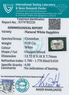White Sapphire - 9.58 Carat