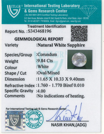 White Sapphire - 9.84 Carat