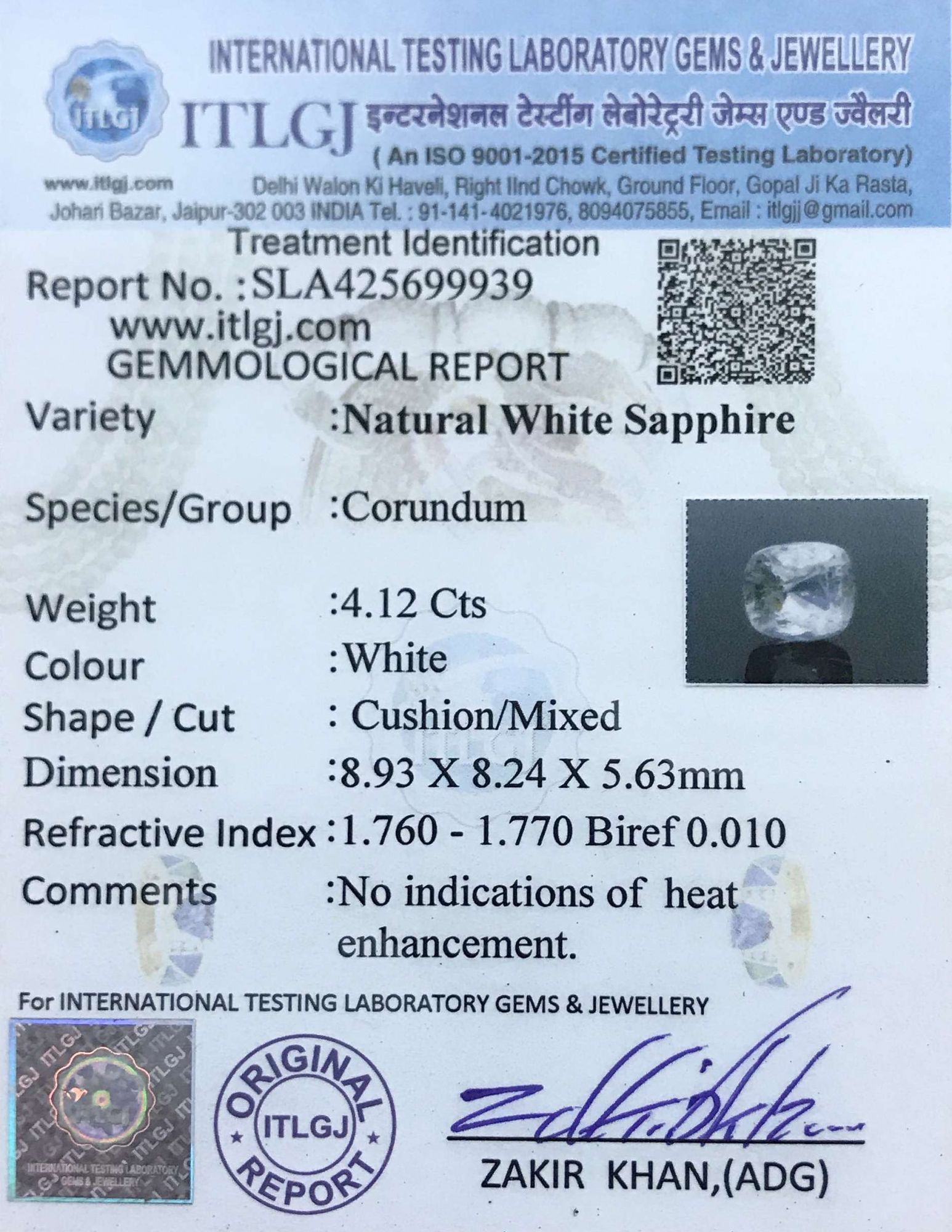 White Sapphire - 4.12 Carat