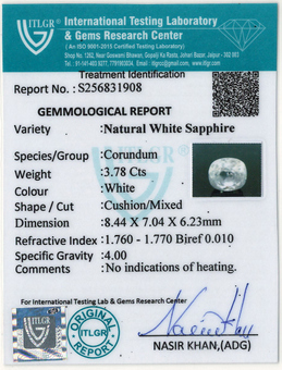 White Sapphire - 3.78 Carat