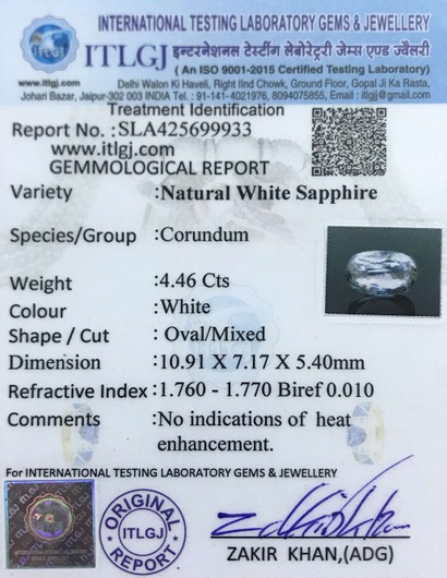 White Sapphire - 4.46 Carat