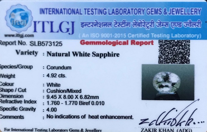 White Sapphire - 4.92 Carat