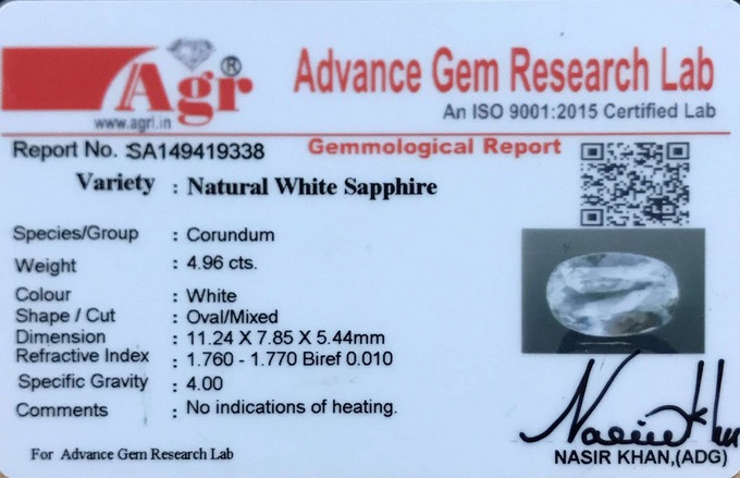 White Sapphire - 4.96 Carat