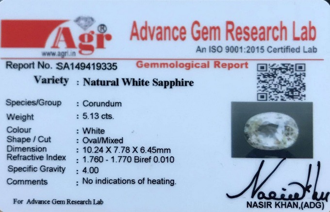White Sapphire - 5.13 Carat