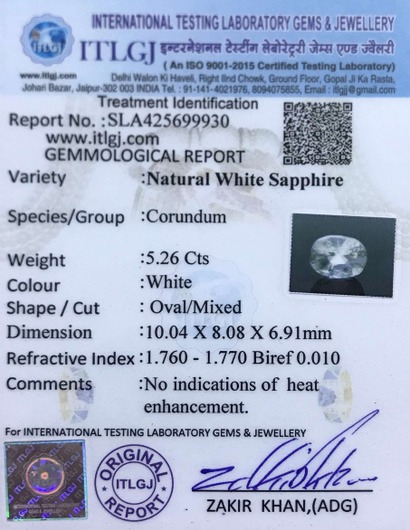 White Sapphire - 5.26 Carat