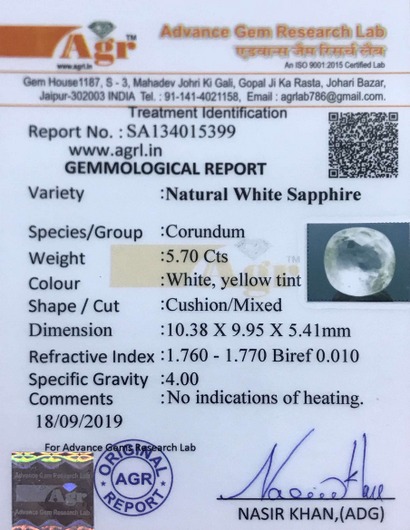 White Sapphire - 5.70 Carat