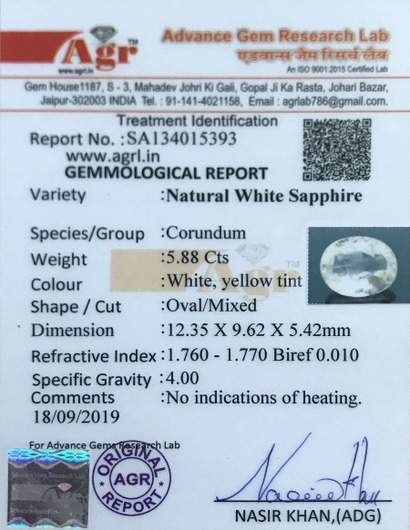 White Sapphire - 5.88 Carat