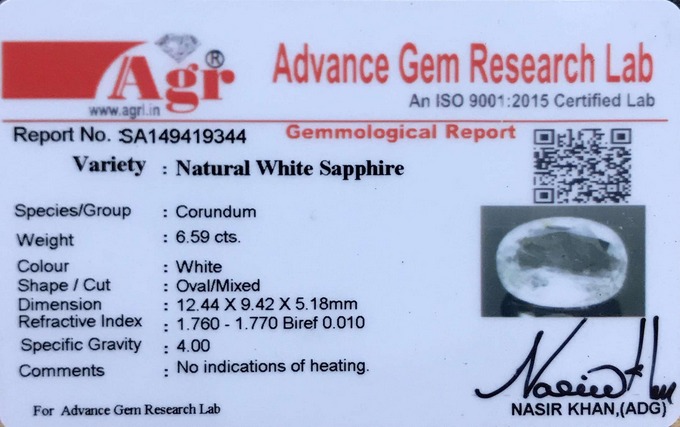 White Sapphire - 6.59 Carat