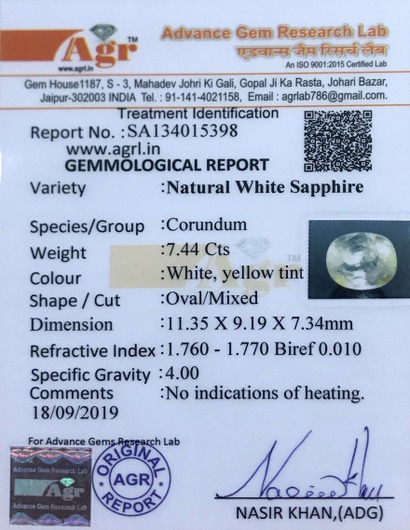 White Sapphire - 7.44 Carat