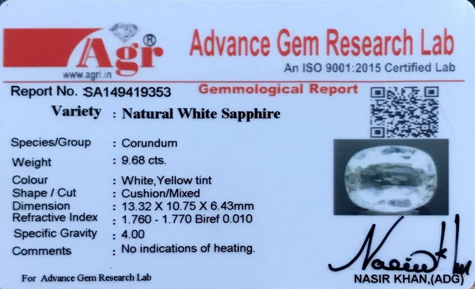 White Sapphire - 9.68 Carat