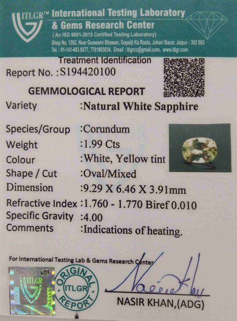 White Sapphire - 1.99 Carat
