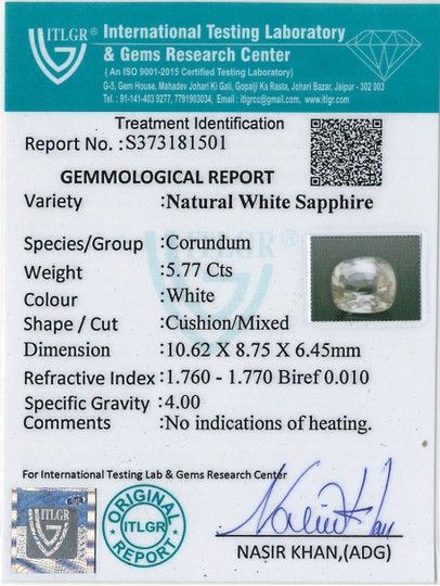White Sapphire - 5.77 Carat