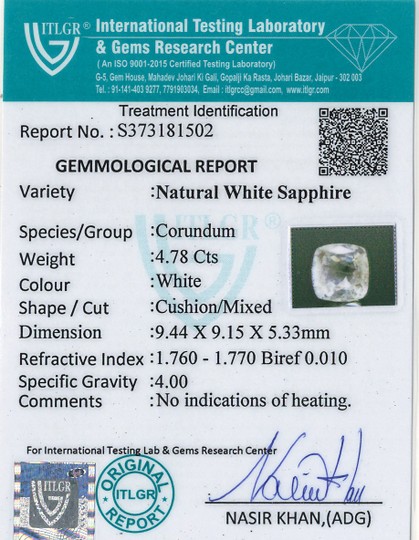 White Sapphire - 4.78 Carat