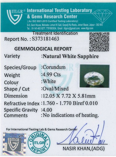 White Sapphire - 4.99 Carat