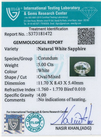 White Sapphire - 5 Carat
