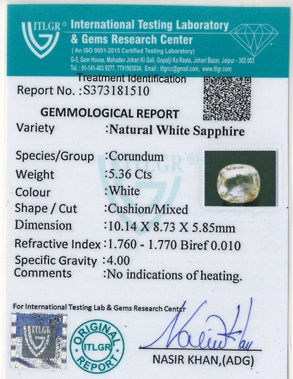 White Sapphire - 5.36 Carat