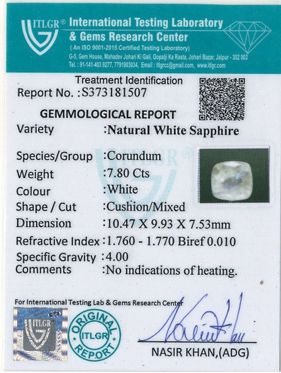White Sapphire - 7.8 Carat