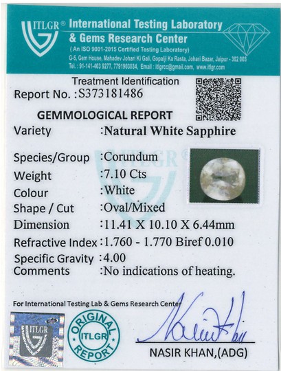 White Sapphire - 7.1 Carat