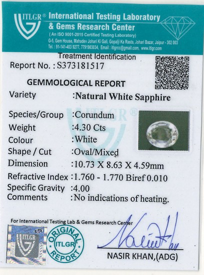 White Sapphire - 4.3 Carat