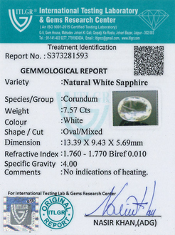White Sapphire - 7.57 Carat